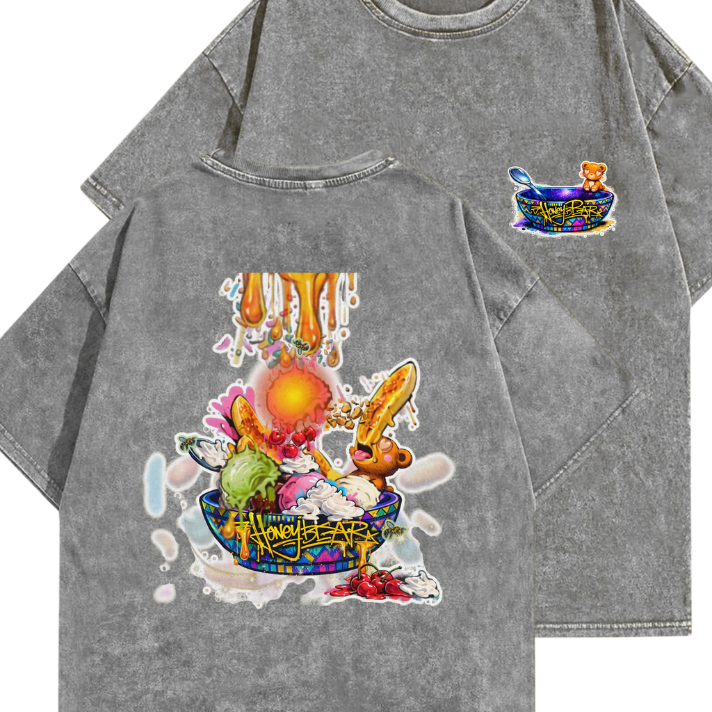 hb future kente banana split oversized acid tee