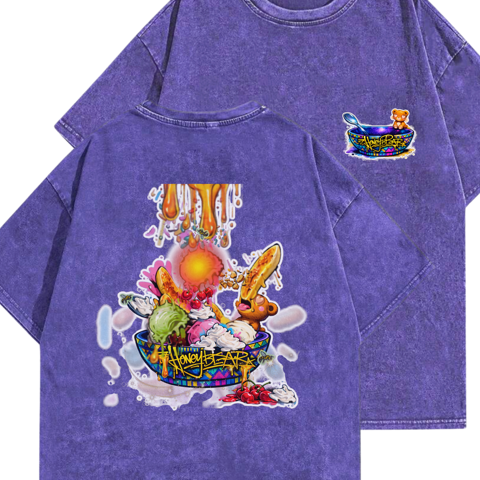 hb future kente banana split oversized acid tee