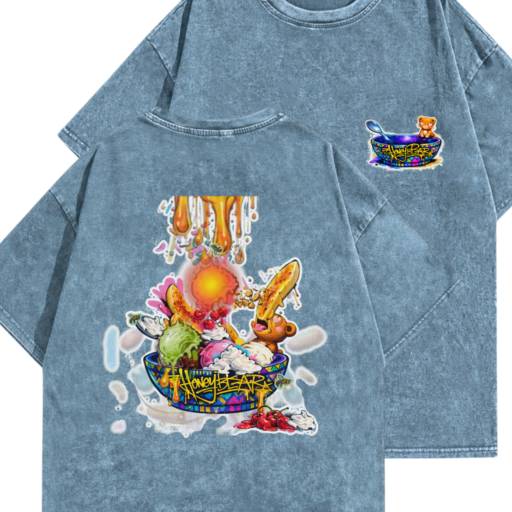 hb future kente banana split oversized acid tee
