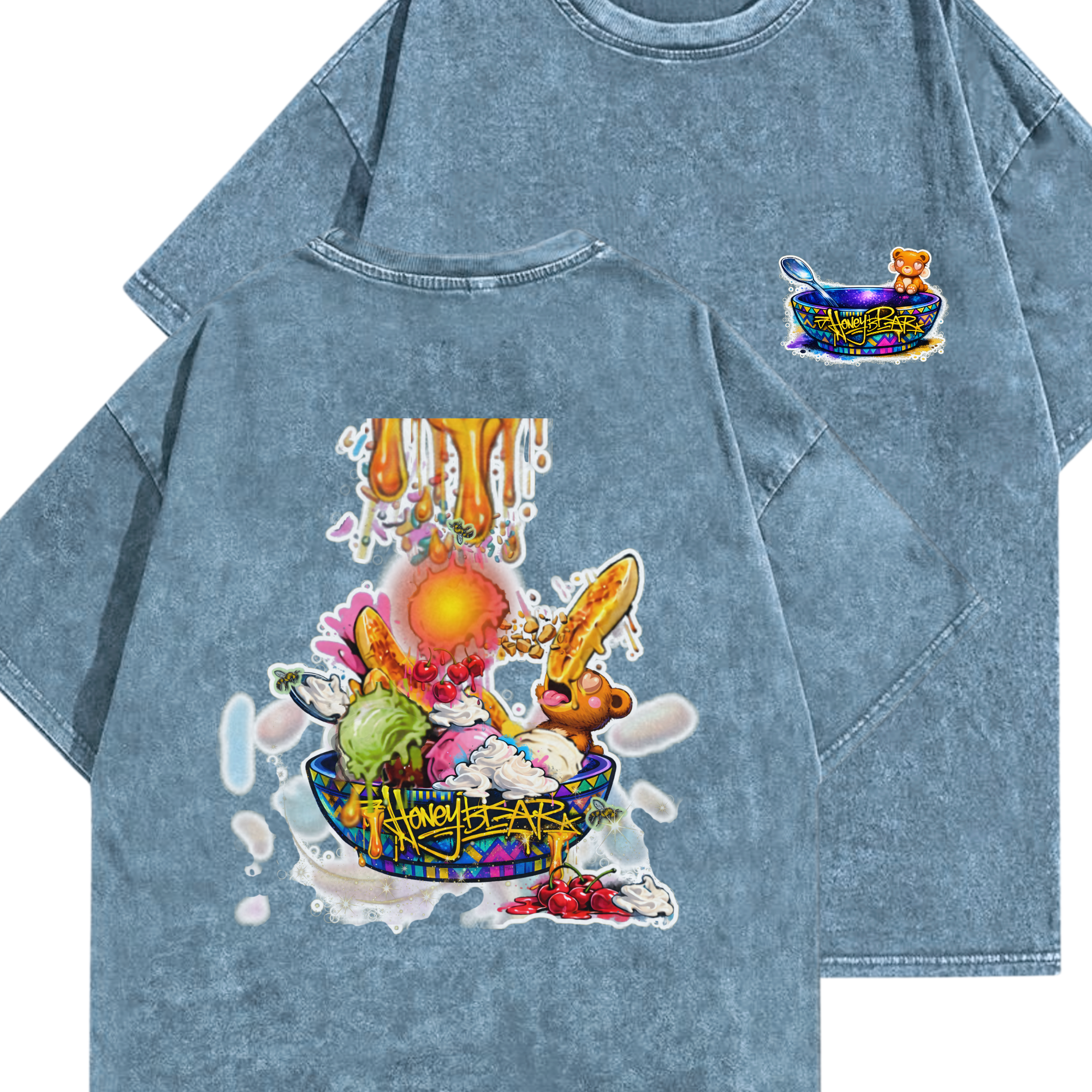 hb future kente banana split oversized acid tee