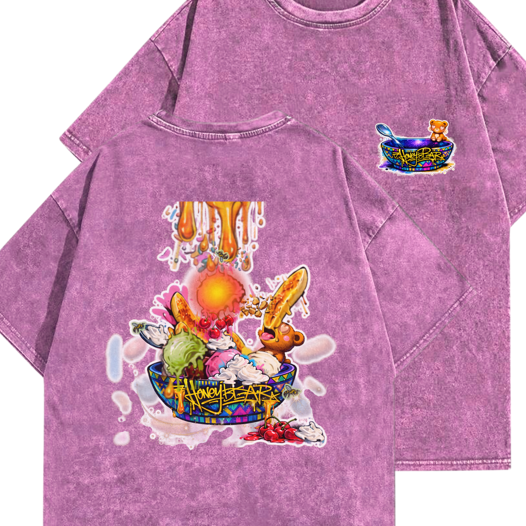 hb future kente banana split oversized acid tee
