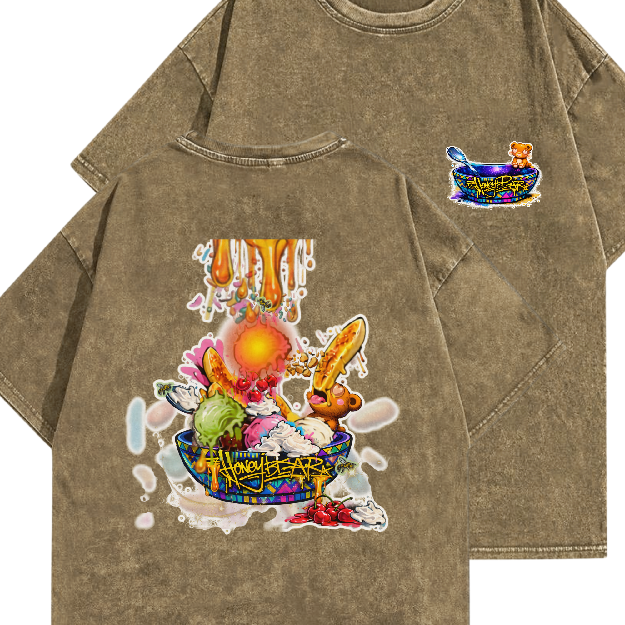 hb future kente banana split oversized acid tee