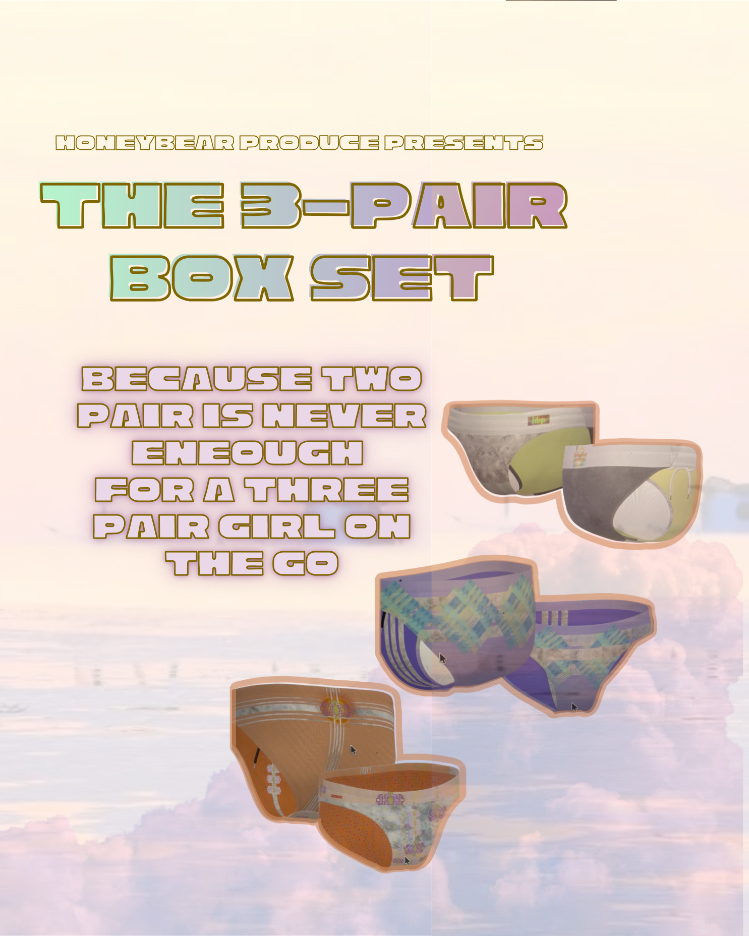 honeybear sweet 3pk:  swimwear set