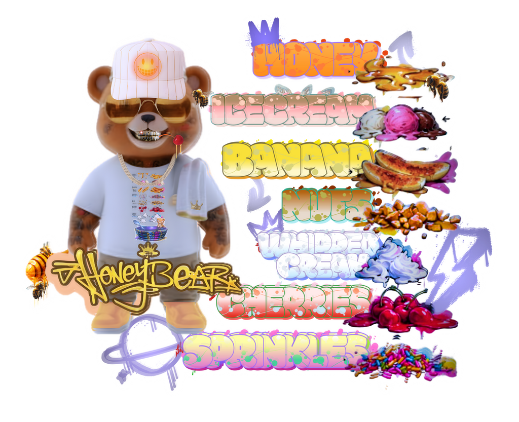 honeybear ep release "create your own sundae" gym shorts