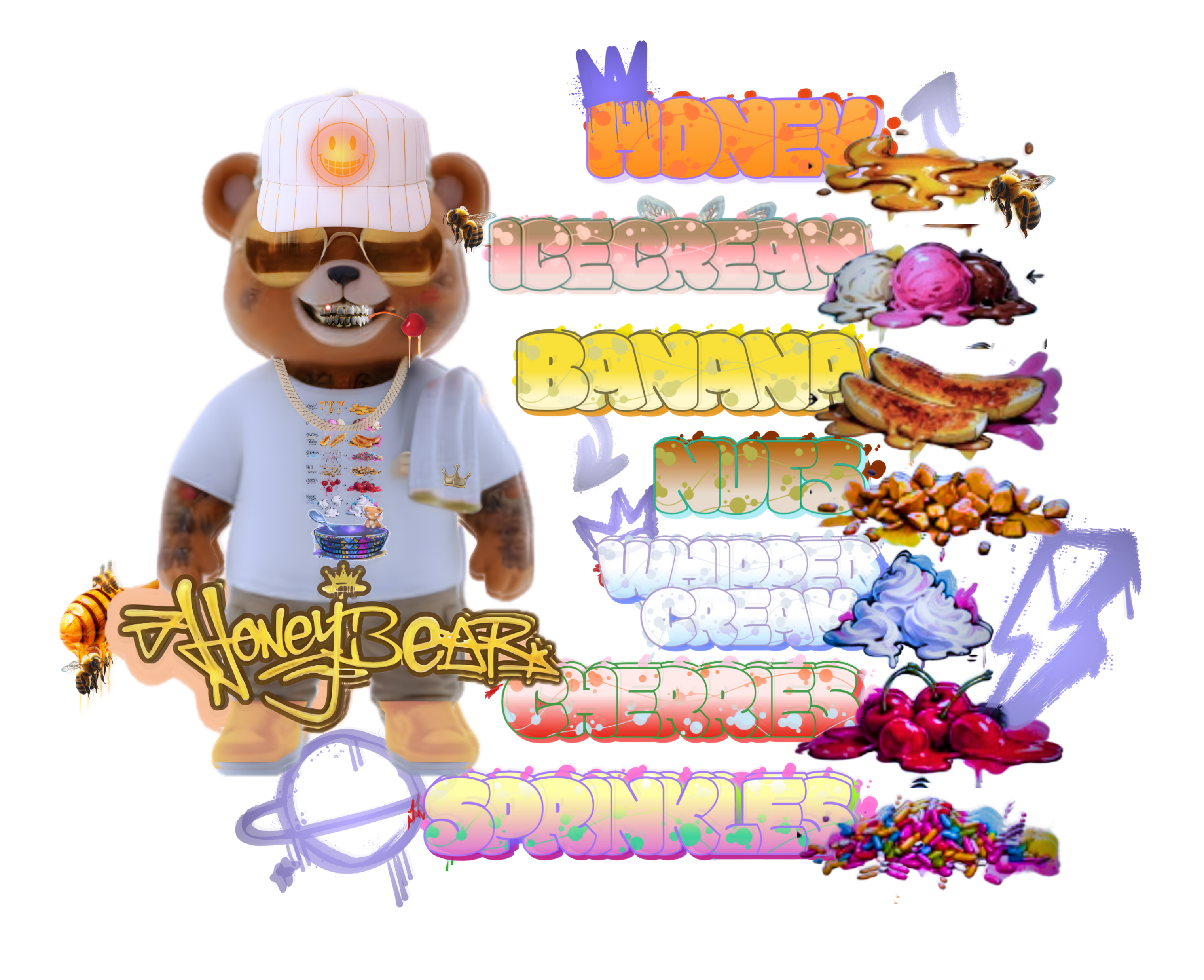 honeybear ep release "create your own sundae" gym shorts